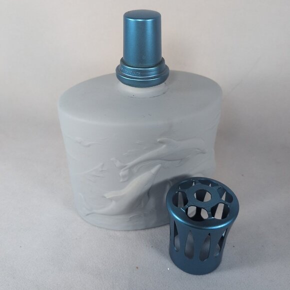 Lampe Berger RARE Dolphin White Bisque Blue Nautical Fragrance Oil Lamp Vintage - Picture 4 of 11